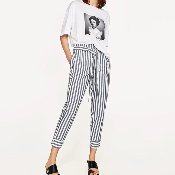 Zara Cropped Tie Waist Trouser - Picture 2 of 3